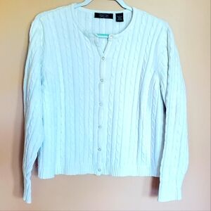 Women's White Cardigan, Size L